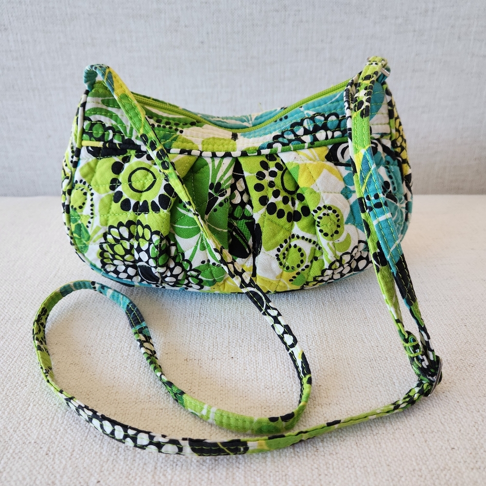 Vera Bradley Crossbody Purse Bag Small Green Quilted